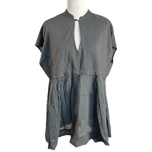 Alessia Santi Italian Subversive Artsy LagenLook Lightweight Peplum Top Large 40